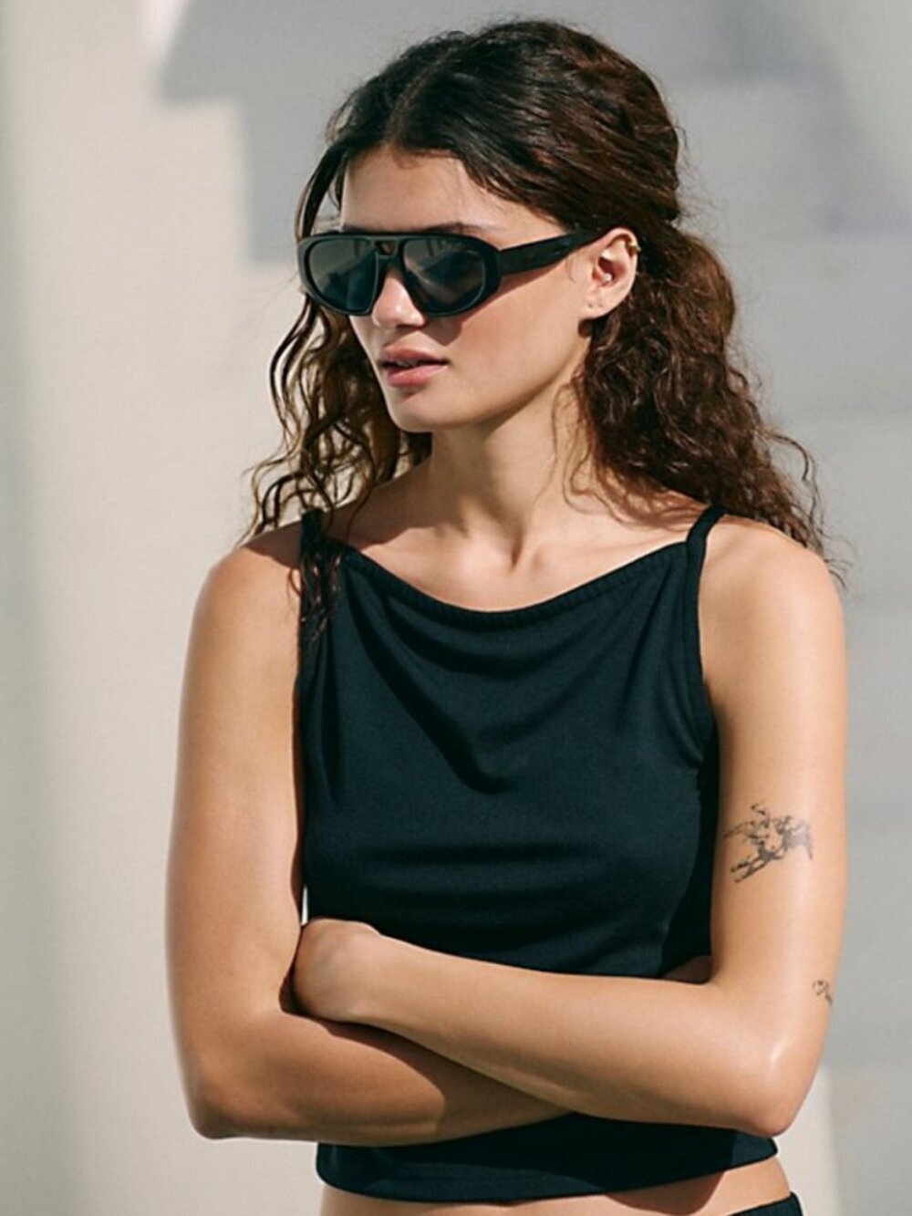 NWT Free People Ricardo Aviator Sunglasses in Black